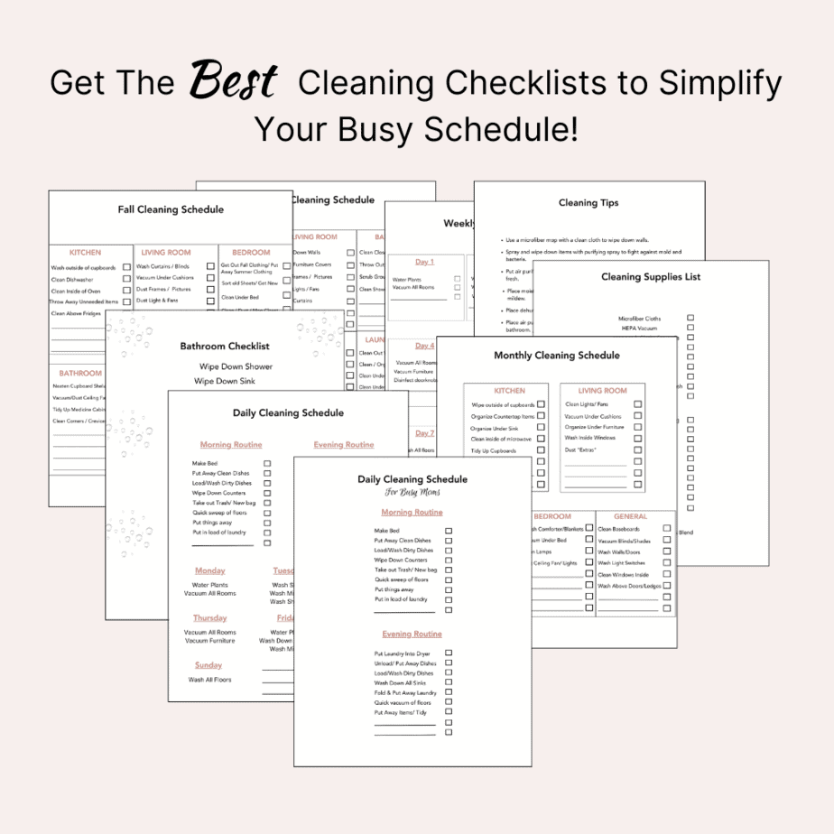 cleaning checklists for working mom