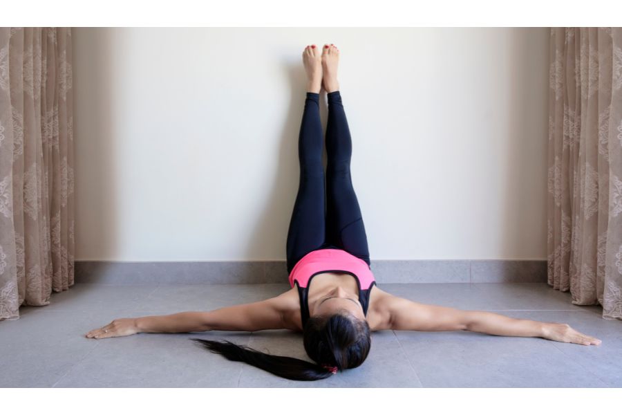 legs up the wall yoga pose